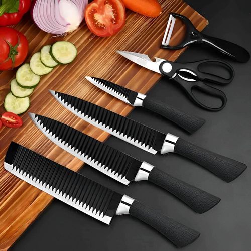 product_image_name-Generic-Knife Set - A full 6-piece set featuring sharp knives, robust scissors, and cleaning scrubs, designed for professional chefs and home cooks to enhance cooking performance.-1