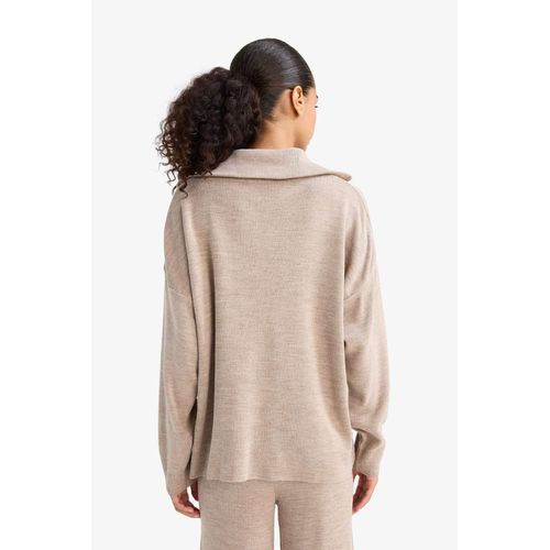 product_image_name-Defacto-بلوفر تريكو قصة عادية بياقة نص سوسته-4