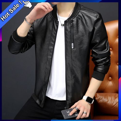Mens Stand Collar Snap Button Jacket