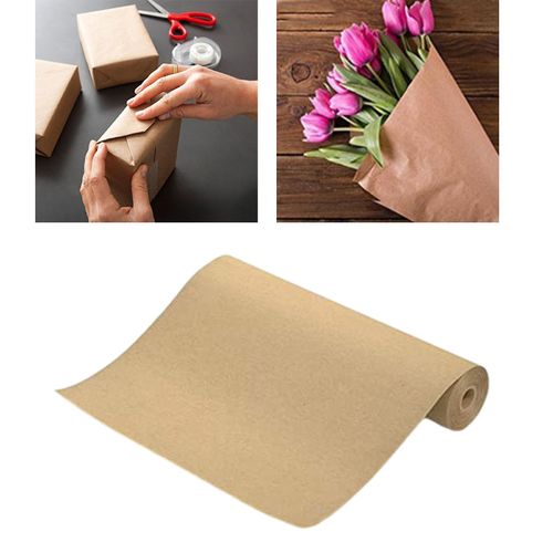 Generic 98ft Brown Kraft Paper Roll Decorative DIY Packing Paper