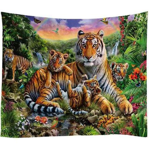 Generic 3d Tiger Tapestry Big Wall Hanging Psychedelic Tapestry Rainbow Waterfall Mountain Animal Wall Tapestry Boho Decor Wall Cloth Best Price Online Jumia Egypt