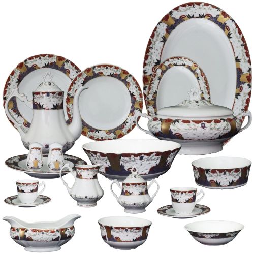 اشتري Fathi Mahmoud Dinnerware Sets - Emperor Collection - Fashion Edition- 135 PcsFathi Mahmoud fine Egyptian tablewareFeatures:Porcelain tableware set:Specification: في مصر