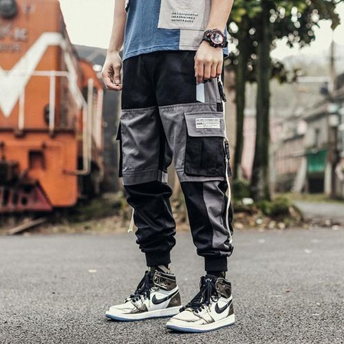 Joggers Hip Hop Street Cargo Pants Pockets Ribbon  Black Joggers Hip Hop  Cargo - Casual Pants - Aliexpress