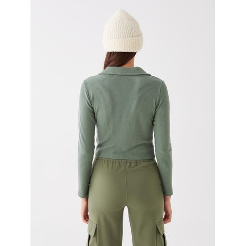 product_image_name-LC Waikiki-بلوزة نسائية بولو عنق طويلة الأكمام بتصميم سادة-2