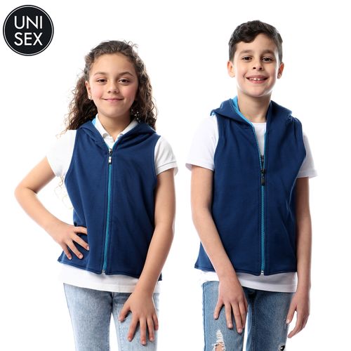 اشتري Kady Kids Sleeveless Hooded Vest - Blue في مصر