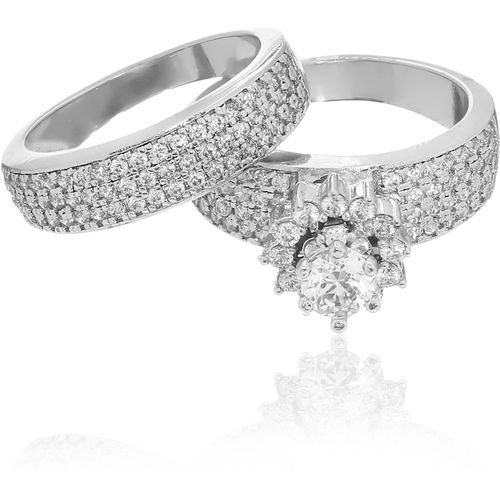 Buy Dar Band Twins Ring 18K White Gold Plated in Egypt
