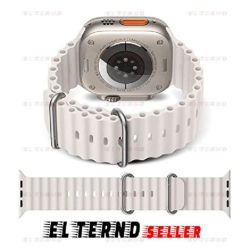 Buy White iWatch Silicone Strap Compatible with Watch Series Ultra