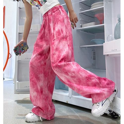 Korean Style Tie Dye Pink Loose Fit Jeans Women With Star Patch Designs And  Wide Leg For Women Casual And Cute Denim Pants From Earthcn, $40.21