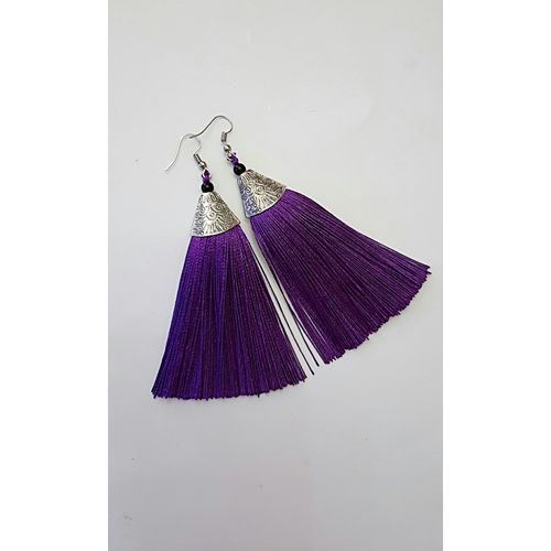 Buy Cone Tassels Earrings - Purple in Egypt