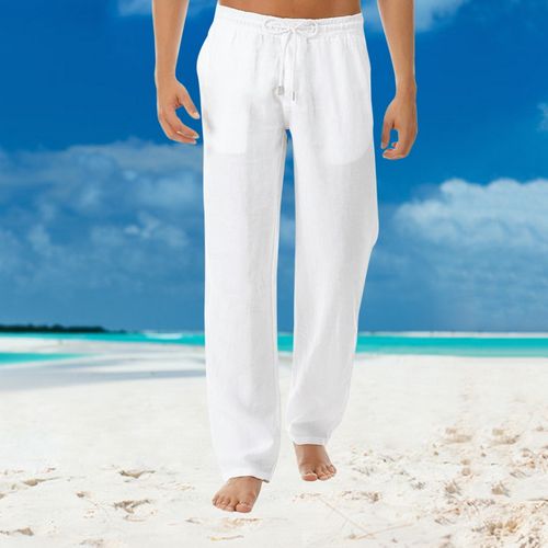 Man Pants Summer Men's New Style Simple and Fashionable Pure Cotton and Linen  Trousers Sport Pants Men Fitness Sportswear Casual