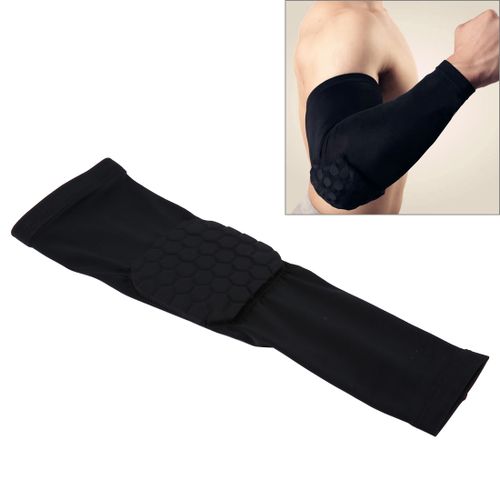Buy 1 PC Beehive Shaped Sports Collision-resistant Lycra Elastic Elbow Support Guard, Size: L(Black) in Egypt