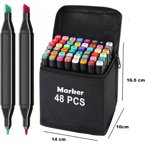product_image_name-Generic-أقلام ماركر طباشير للسبورة السوداء بتركيبة حبر غير سامة وخالية من غبار الطباشير قابلة للمسح بقطعة قماش مبللة مناسبة للوحة القوائم ليد ولوحة بيسترو وغيرها شوبان 48 لون إزميل متعدد الألوان-2