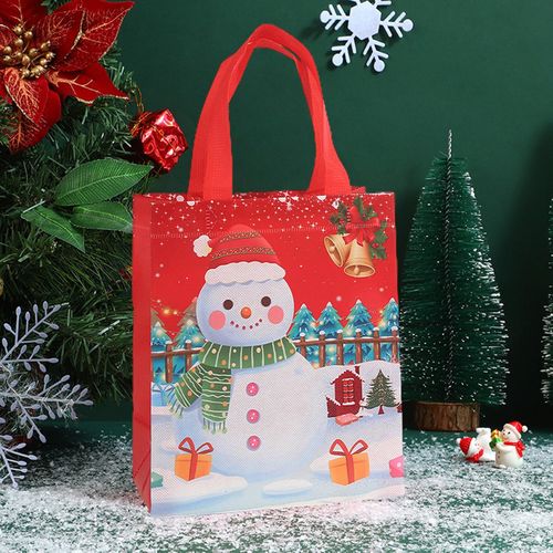 Large Green Folk Santa Holiday Gift Bag - World Market