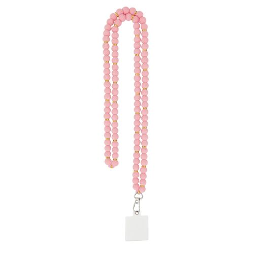 product_image_name-Generic-سلسلة موبايل طويلة للرقبة بينك فاتح بفواصل ذهبية - تعليقة كروس فاخرة - حامل هاتف-1