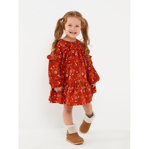 Buy LC Waikiki Crew Neck Long Sleeve Printed Baby Girl Dress in Egypt