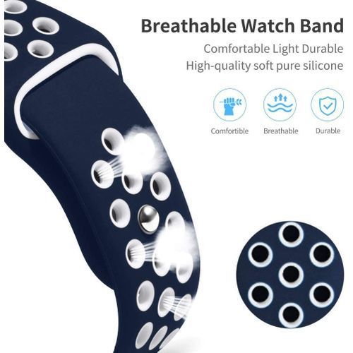 product_image_name-Generic-سوار رياضي من السيليكون لساعة يد أبل مقاس 40 مم 38 مم - ازرق في ابيض-5