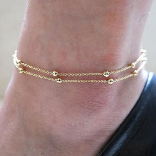 product_image_name-Mania-Women's exquisite anklet copper bead chain adjustable-2