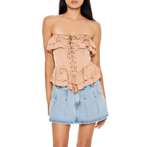 ruffle trim tube top