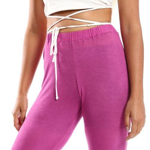 product_image_name-Kady-Flare Fit Orchid Solid Pants-4