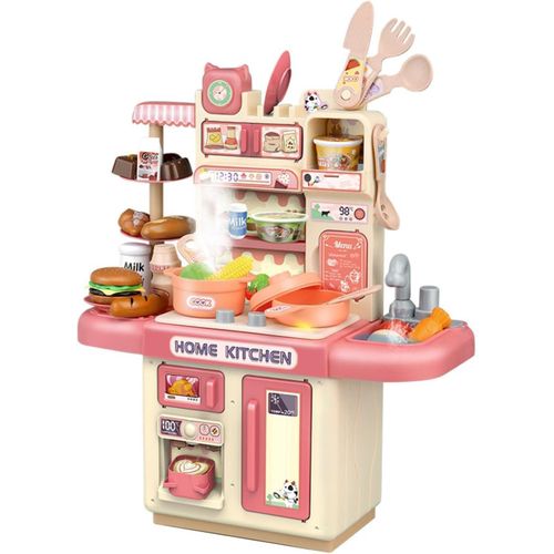 product_image_name-Generic-طقم مطبخ للأطفال دياو مكون من 33 قطعة، طقم مطبخ للعب، مطبخ لعب بالأصوات والأضواء مع حوض للطهي، وثلاجة، وفرن، وأطعمة، هدايا للأولاد والبنات-1