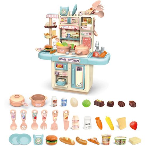 product_image_name-Generic-طقم مطبخ للأطفال دياو مكون من 33 قطعة، طقم مطبخ للعب، مطبخ لعب بالأصوات والأضواء مع حوض للطهي، وثلاجة، وفرن، وأطعمة، هدايا للأولاد والبنات-4