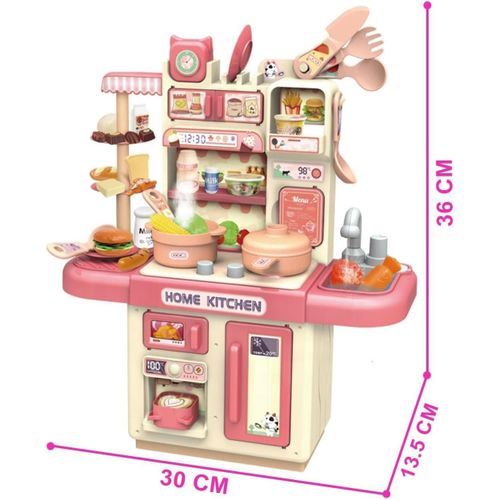 product_image_name-Generic-طقم مطبخ للأطفال دياو مكون من 33 قطعة، طقم مطبخ للعب، مطبخ لعب بالأصوات والأضواء مع حوض للطهي، وثلاجة، وفرن، وأطعمة، هدايا للأولاد والبنات-5