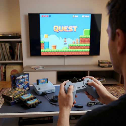 Atari وحدة ألعاب أتاري سوبر ماريو سوبر 8-بيت جيم مبرمج بالعاب الفيديو المتعددة من العاب اكشن ومغامرات وسوبر ماريو وغيرها - image 8
