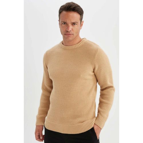 product_image_name-Defacto-Man Standart Fit Long Sleeve Pullover - LT.BEIGE MELANGE-1