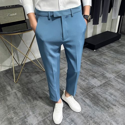 Men's Formal Lycra Pants with Adjustable Waist for a Perfect Fit: Ideal for  Business Meetings, Special Occasions, and Everyday Wear