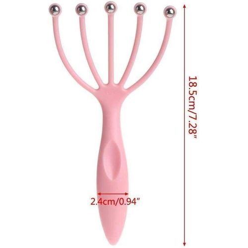 product_image_name-Generic-مدلك فروة الرأس اليدوي العلاجي مع كرات الدرفلة من الفولاذ المقاوم للصدأ لنمو الشعر المجعد الجاف بالزيت، وردي-3