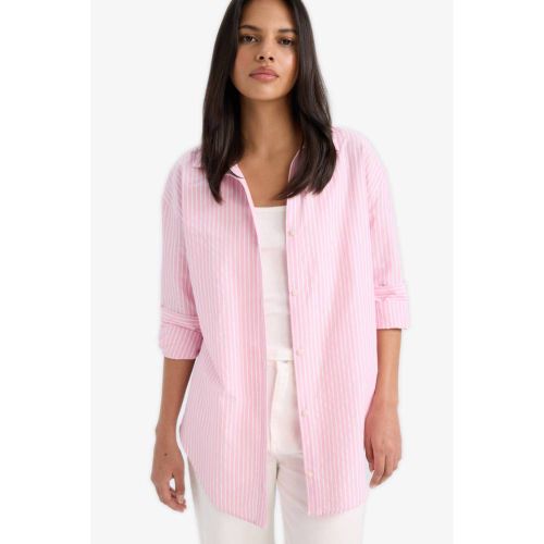 product_image_name-Defacto-Woman Shirt Neck Oversize Fit Long Sleeve Shirt - Pink-4