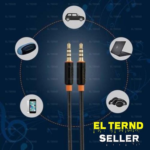 product_image_name-Generic-كابل من (AUX) ذكر الى (AUX) ذكر - للهاتف، السيارة، سماعات الصب، الكمبيوتر - بطول 2 متر - بواسطة (EL-TERND) - أسود-6