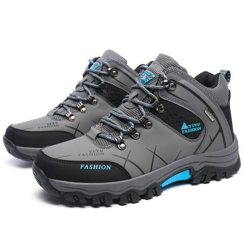 Buy Fashion Big Size Men's High-top Outdoor Hiking Shoes-Grey in Egypt