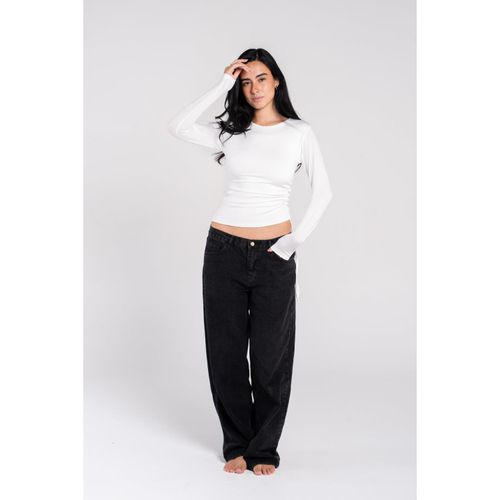 OUTDATED Adjustable Ruched Long Sleeve Top - White