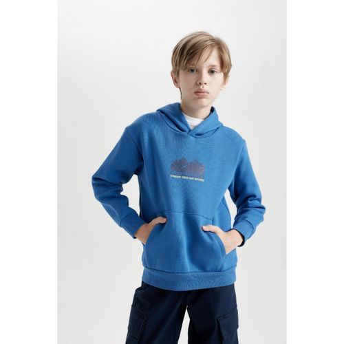 product_image_name-Defacto-Boy Hooded Regular Fit Sweat Shirt - Blue-1