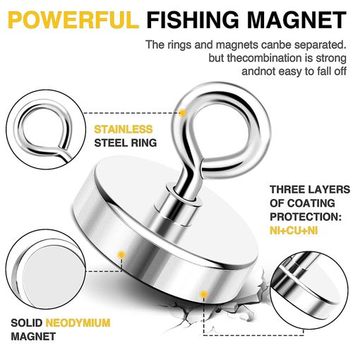 Buy MaxMagnets Fishing Magnet 1000 LB up to 1300 LBS Pulling Force Super  Strong Neodymium with Eyebolt Online at desertcartKUWAIT