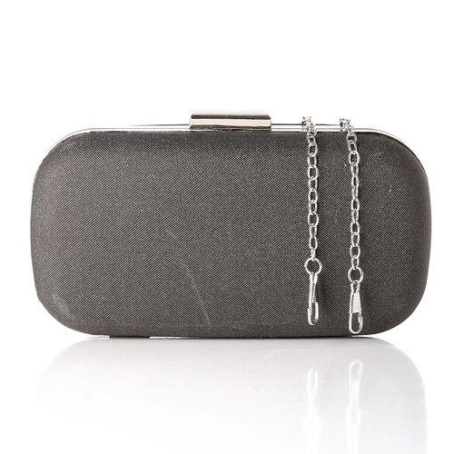 Mr Joe Dark Grey Glitter Decent Soiree Clutch Best Price Online