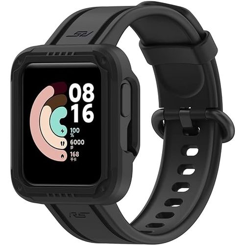 Generic Replacement Wrist Band Compatible With Xiaomi MI Watch Lite Redmi Watch 2 Lite Poco Watch Redmi Watch 2 Horloge 2 Adjustable Soft Silicone Wrist Strap With Cover Black Color Best Price Online