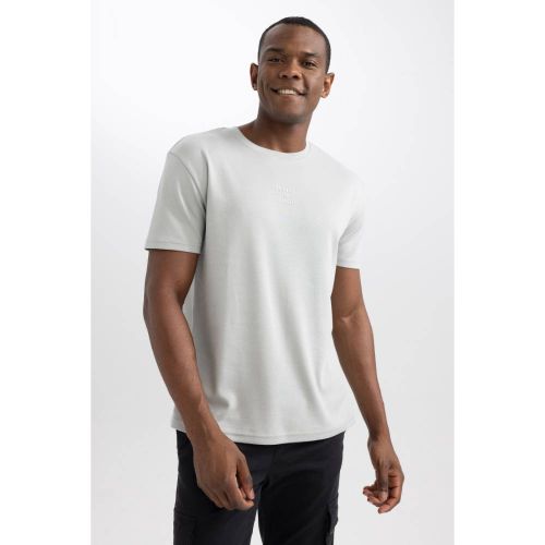 product_image_name-Defacto-Man Crew Neck Regular Fit Short Sleeve T-Shirt - Lt.Grey-4