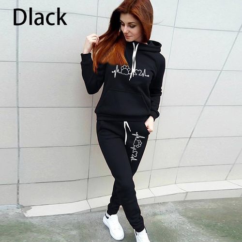 Fashion (black A)Two Piece Set Women Hoodies And Pants Female Tracksuit  Hooded Sweatshirt Causal Autumn Spring Outfits Suit Clothes Size S-4XL JIN  @ Best Price Online