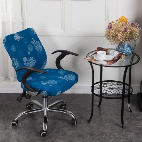 Buy Office Computer Chair Cover Blue Floral in Egypt