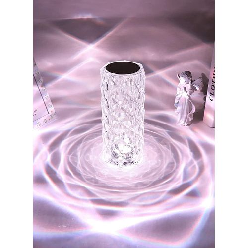 product_image_name-Generic-أباجورة كريستال مع إضاءة LED تعمل باللمس مع ريموت كنترول قابلة للشحن بمنفذ USB مع 16 لون متغير من هوليلوما، روز لرومانسيات والحفلات والعشاء-4