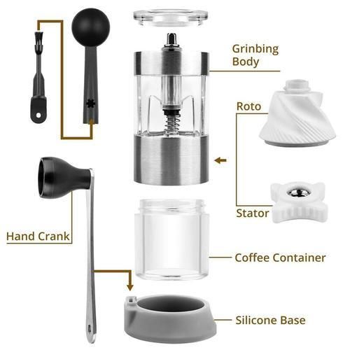 Burr Hand Coffee Grinder | Stainless Steel Portable