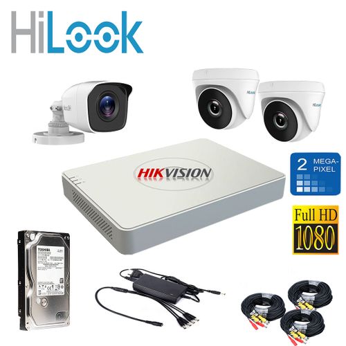 Buy Hikvision Full Security System (1 Outdoor Camera 2MP + 2 Indoor Camera 2MP + 1080P DVR 4 Channel + 1000GB HDD) in Egypt