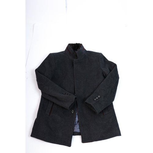 Generic basic wool winter long sleeves coat for men-dark grey-m