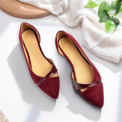 Generic Lile BN303 Ballerina Suede Leather Strap Maroon Best Price