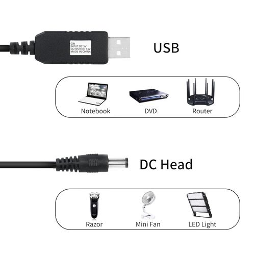 product_image_name-Generic-وصله طاقة USB إلى قابس محول لشاحن باور بانك وراوتر أثناء انقطاع الطاقة ذكر 5.5 × 2.5 ملم من 5 فولت الي 12 فولت مناسب لتوصيل الراوتر أثناء قطع الكهرباء عن طريق الباور بنك-1