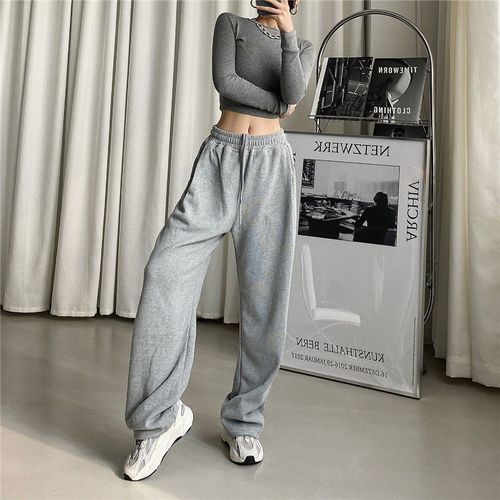 تسوق Gray Sweatpants Women Baggy Harem Pants Wide Leg Sweat Pants Oversized  Harajuku Joggers Woman High Waisted Black Trousers اونلاين