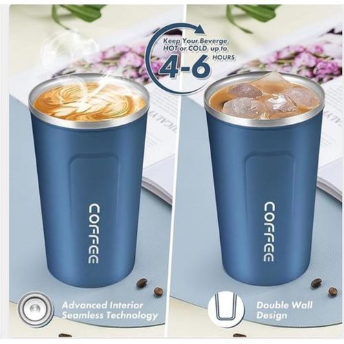 product_image_name-Generic-Thermal Coffee Mug To Keep Drinks Hot, 510 Ml - Dark Blue-2