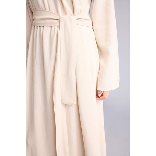 product_image_name-Defacto-فستان طويل من مزيج الكتان بياقة V-4